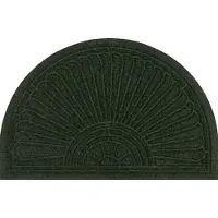 Wash & dry Fußmatte "Halfmoon midnight green", grün, B:55cm H:8mm L:85cm, Polyester, BY KLEEN-TEX, Teppiche, Fußmatte