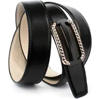 Anthoni Crown Ledergürtel , Damen, Gr. 110, schwarz, Leder, unifarben, Gürtel Ledergürtel, mit Fashion-Koppelschließe, teilweise in Flechtoptik