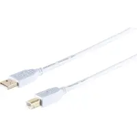 S-Conn USB High Speed 2.0 Kabel, A/B Stecker, USB 2.0, weiß, 5,0m