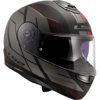 LS2 FF908 Strobe II Code Klapphelm, schwarz matt/grau, 3XL (65/66)