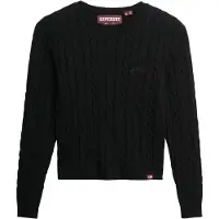Superdry für Damen. W6110685A Essentials Slim Pullover schwarz (M), Lässig, Acryl, Langarm