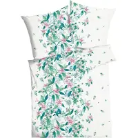 Kaeppel Bettwäsche "Dschungellilien", blau (türkis), B/L: 135cm x 200cm, 1 Stk., 1 Stk., Seersucker, B/L: 80cm x 80cm, 2 Stk., Seersucker, Obermaterial: 100% Baumwolle, Bettwäsche, Bettwäsche