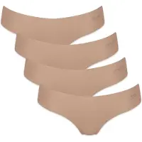 Sloggi String "String Zero Microfiber Hipstring 2.0 4er Pack", Damen, Gr. M, beige (nude), Obermaterial: 76% Polyamid PA. 24% Elasthan EL., Unterhosen String