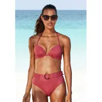 S.oliver Red Label Push-Up-Bikini-Top "Rome", Damen, Gr. 32, Cup A, rot (rostrot), Microfaser, Polyamid, unifarben, Bikini-Oberteile Push-Up-Bikini-Top, in verschiedenen Unifarben