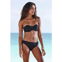s.Oliver Bikini-Hose "Rome", Damen, Gr. 36, N-Gr, schwarz, Microfaser, Microfaser, Polyamid, unifarben, Badehosen Bikini-Hose, mit Umschlagbund, Topseller