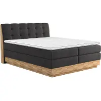 Home affaire Boxspringbett "Naome", schwarz, B:161cm L:217cm, 100% Polyester, Komplettbetten, Boxspringbett, Boxspringbett, Inklusive Topper