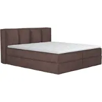 Home affaire Boxspringbett "Addyson", braun, B:190cm L:230cm, 100% Polyester, , Komplettbetten, Boxspringbett, Boxspringbett inkl. Topper, 2 Matratzen