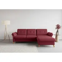 Sit&More Ecksofa SIT & MORE "Göteborg", rot (bordeaux), B:268cm H:90cm T:176cm, Sofas, Ecksofa, Sitztiefenverstellung und Federkern, wahlweise mit Bettfunktion