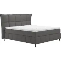 Cotta Boxspringbett "Sarah", grau (anthrazit), B:211cm L:215cm, 100% Polyester, Komplettbetten, Boxspringbett, inkl. Topper, 2 Matratzenkerne, Härtegrade H2, H3 oder H4