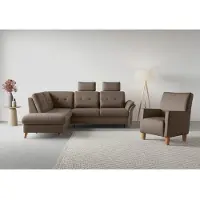 Sit&More Ecksofa SIT & MORE "Göteborg", braun (nuss), B:250cm H:90cm T:226cm, Sofas, Ecksofa, inkl. Sitztiefenverstellung, wahlweise mit Bettfunktion & Bettkasten