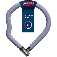 ABUS Kettenschloss Goose Lock 4204K - biegsames, klapperfreies Fahrradschloss aus gehärtetem Stahl - 4 mm starke Stahlkette, 28 mm Gesamtdurchmesser - 110 cm lang - mit Schlüssel - Blau