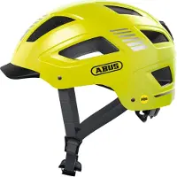 ABUS Stadthelm Hyban 2.0 MIPS - Fahrradhelm mit Rücklicht, ABS-Hartschale, Aufprallschutz - für Damen und Herren - Gelb Glänzend, Größe XL (58-63 cm)