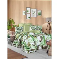 L'essentiel Maison , 472, King-Size-Bettbezug-Set (FR), Grün, 100 % POLYESTER-MICROSATIN, 240 x 220 cm