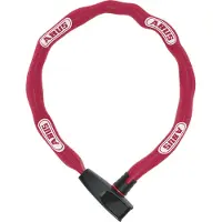 ABUS Kettenschloss Catena 6806K – Leichtes Fahrradschloss aus gehärtetem Stahl mit modischem Textilschlauch – Vierkantkette mit -Sicherheitslevel 6 – 85 cm – Pink