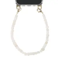Selencia Handgelenkband mit Natursteinen - Pearl White