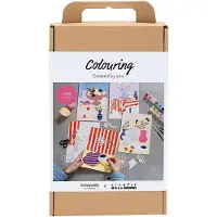 Creativ Company 977807, 4 Seiten, Farben enthalten, Junge/Mädchen, Bilder-Set zum Ausmalen