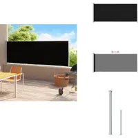 vidaXL Seitenmarkise Ausziehbar 200x500 cm Schwarz - Sonnenschirme & Sonnenschutze