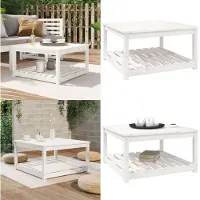vidaXL Gartentisch Weiß 82,5x82,5x45 cm Massivholz Kiefer - Gartentisch - Gartentische - Terrassentisch - Garten-Couchtisch