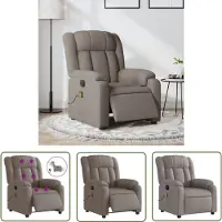 The Living Store Massagesessel Elektrisch Taupe Stoff
