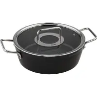 Fissler Adamant / Aluminium-Bräter (Ø 24 cm, 3,1L) Bratentopf-beschichtet mit Glas-Deckel, antihaftend - Induktion