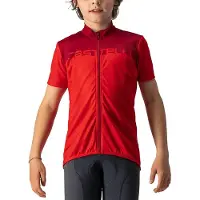 Castelli Radtrikot für Kinder Neo Prologo-Rot/Burgunder-6 Jahre