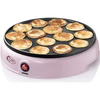 Bestron Poffertjes Maker im Retro Design, Mini Pfannkuchen Automat, mit Antihaftbeschichtung, Sweet Dreams, 800 W, Farbe: Rosa
