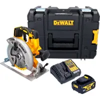 DeWalt DCS 570 M1T Akku Handkreissäge 18 V 184 mm Brushless + 1x Akku 4,0 Ah + Ladegerät + TSTAK
