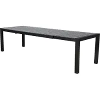 Ebuy24 Ferl Gartentisch, inkl. 1 Zusatzplatte 205/275 cm schwarz/ grau.