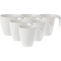 Villeroy & Boch Becher "Kaffeebecher Flow 280 ml 6er Set weiß", weiß, Porzellan, Trinkgefäße, Becher