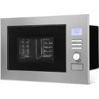 Bomann Einbaumikrowelle mit Grill und Heißluft | 60cm | inkl. Grillrost und Drehteller | 25L Einbau Mikrowellengerät | MWG 3001 H EB schwarz