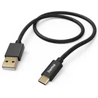 CARUNO Hama Fabric, 1,5 m, USB A, USB C, USB 2.0, 0,48 Gbit/s, Schwarz