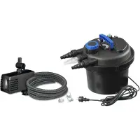 Ubbink Teichfilter "Druckfilter BioPressure II 6000 Plus", schwarz, B:38cm H:33cm L:38cm, Materialmix, Filteranlagen, Teichfilter, 6.000 l/h, inkl. UV-C Gerät und Teichpumpe