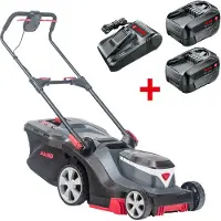 Al-Ko Akku-Rasenmäher 382 Li Premium, 38 cm Schnittbreite, Akkufach für bis zu 2 Akkus 18 V Li-Ion (2x Akku und Ladegerät im Lieferumfang), für Flächen bis 400 m², mit maxRUN Cockpit