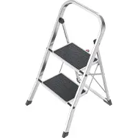 Hailo Trittleiter "K70 StandardLine", grau (aluminiumfarben, schwarz), B:48cm H:90cm L:5cm, Aluminium, Gummi, Stahl, Leitern, Trittleiter, zusammenklappbar