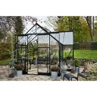 Halls Gewächshaus Garden Room Sicherheitsglas 3 mm 389 x 391 cm schwarz