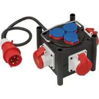 Brennenstuhl 1153680100, 1 m, Draußen, IP44, Kunststoff, Gummi, Schwarz, Blau, Rot, Weiß, 6 AC-Ausgänge