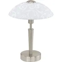 Eglo Tischlampe SOLO 1, nickel matt, Höhe 32 cm, Metall/Glas, dim