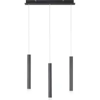 JUST LIGHT LED Hängeleuchte, Metall, schwarz, warmweiß, H 120 cm