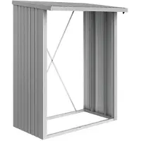 Biohort WoodStock 150 / Kaminholzregal und Geräteschrank - silber-metallic