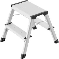 Hailo Trittleiter "D60 StandardLine", grau (aluminiumfarben, schwarz), B:41cm H:47cm L:19cm, Aluminium, Kunststoff, Leitern, Trittleiter, Aluminium