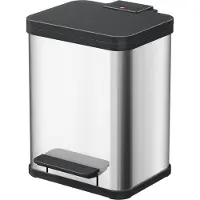 Hailo Mülleimer "Öko uno Plus M", schwarz (edelstahlfarben, schwarz), B:32cm H:43cm T:33cm, Metall, Mülleimer, Mülleimer, 17 Liter, Stahlblech, Kunststoff Inneneimer, Made in Germany