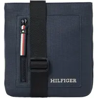 Tommy Hilfiger Herren Umhängetasche Blau mit Verstellbarem Gurt und Reißverschluss