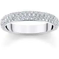 Thomas Sabo Fingerring "Schmuck Silber 925 Ring" Gr. 54, silber (silberfarben, kristallweiß), Fingerringe, Damen, 54, Silber 925 (recycelt), 3,5mm, Fingerring, mit Zirkonia (synth.)