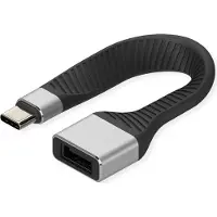 Roline USB 3.2 Gen 2 Silikonkabel, C-A, ST/BU, 10Gbit/s, Emark, schwarz, 11 cm