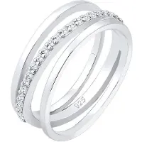 Elli Silberring PREMIUM "Ring Wickelring Zirkonia Weiß 925 Sterling Silber" Gr. 56, silber, Fingerringe, Damen, 56, Silber 925 (Sterlingsilber), Silberring