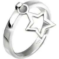 Elli Silberring "Ring Bandring Stapelring Stern Anhänger 925 Silber" Gr. 56, silber, Fingerringe, Damen, 56, Silber 925 (Sterlingsilber), Silberring