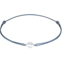 Elli Armkette "Armband mit Smile Face Textil 925 Silber vergoldet" Gr. 160, blau (hellblau), Armbänder, Damen, Silber 925 (Sterlingsilber), Armkette