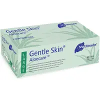 Meditrade Gentle Skin AloecareTM Latex Untersuchungshandschuh, Einmalhandschuh - Puderfrei, unsteril, Aloe-Vera Beschichtung, 1 Packung = 100 Stück, Größe XS
