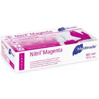 Meditrade Nitril Magenta Untersuchungshandschuh, Einmalhandschuh - Puderfrei, unsteril, pflegende Innenbeschichtung, 1 Karton = 10 x 100 = 1000 Stück, Größe S