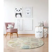 OTTO Teppich "Beat Kids", beige (creme), H:9mm Ø:160cm, Polypropylen, Teppiche, Teppich, Kids Kinderzimmer Teppich strapazierfähig und pflegleicht